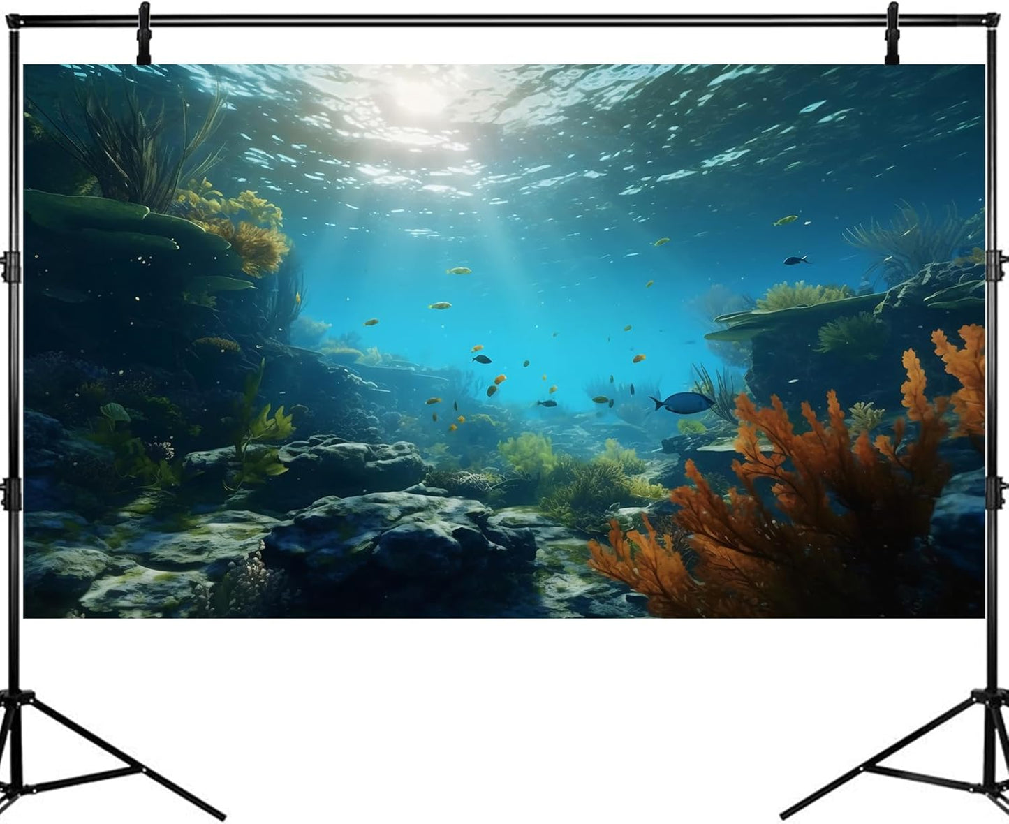 Ocean Floor Fish Tank Background Underwater Rock Aquarium Background Under The Sea Terrarium Backgrounds Aquatic Plants Sunlight Fish Tank Backgrounds Tropical Fish Aquarium Wallpaper 72x18in