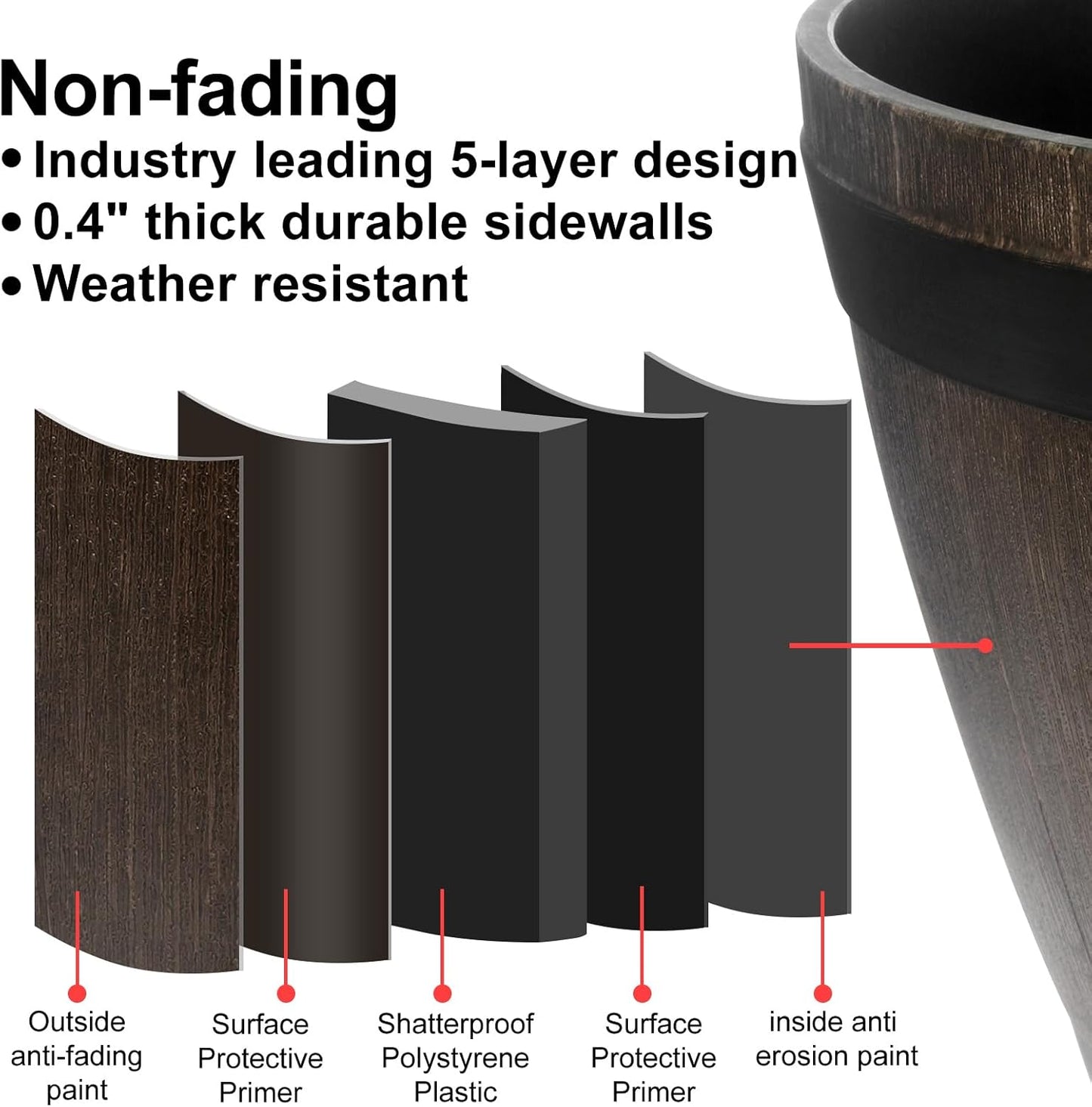 Large Whiskey Barrel Planter for Outdoor Plants - Flower Pots Garden Wine Barrel Planter Outdoor - 21" D x 15" H