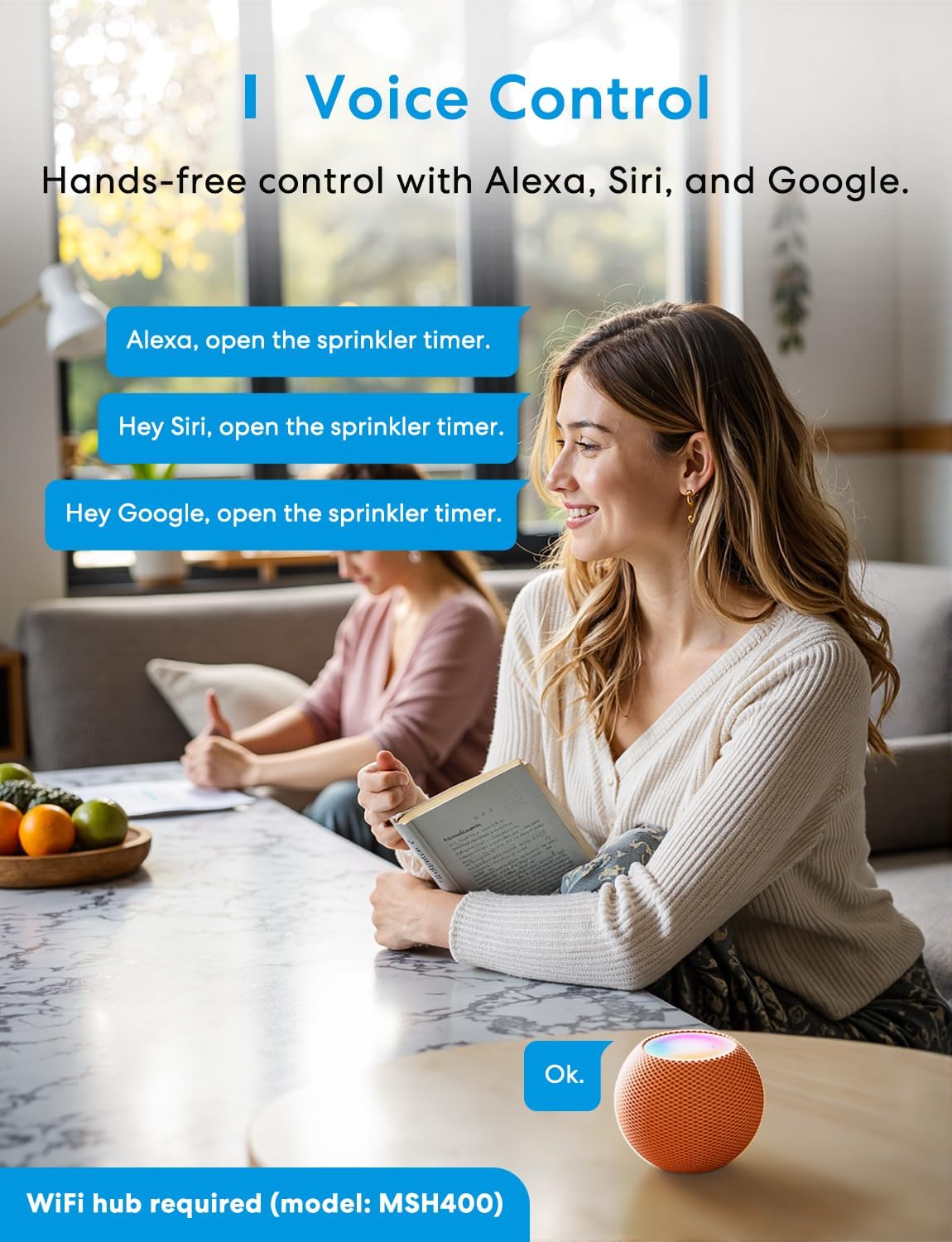 meross WiFi Water Hose Timer, Smart Sprinkler Timer with Brass Inlet & Outet, Work with Apple Homekit, Alexa & Google Assistant, Water Valve for Lawn, Garden, Yard and Pool, WiFi Hub Required