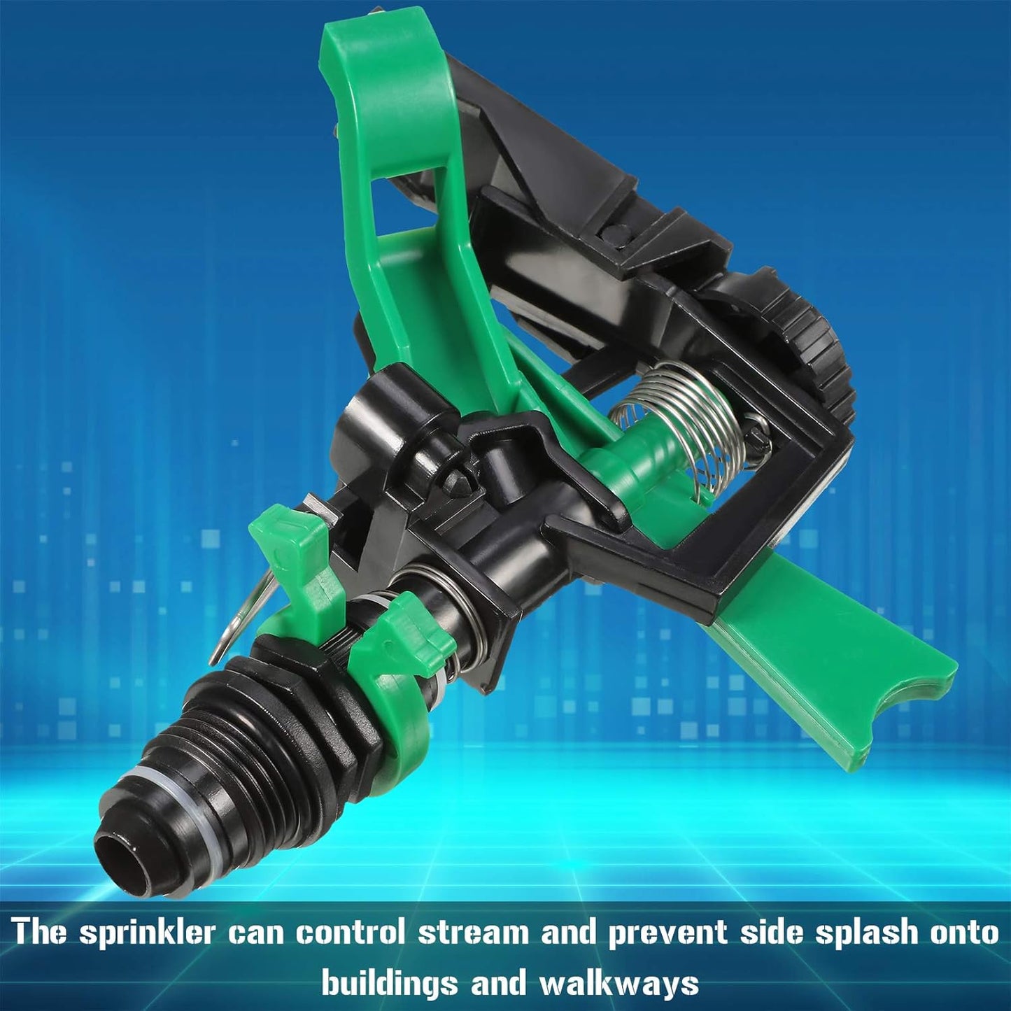 1/2 Inch Plastic Impact Sprinklers Adjustable 0 Degree to 360 Degree Pattern Plastic Sprinkler Head for Garden Watering Supplies (2 Pieces)