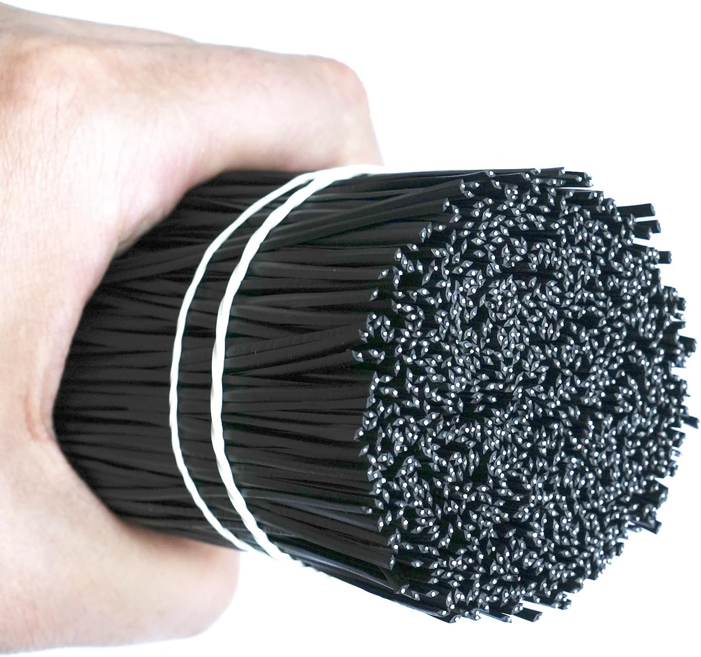 1000 pcs 8 inch Black Cable Twist Ties Plastic Twist Ties with Rugged Metal Innercores Reusable Fastening Cable Cord Wire Ties