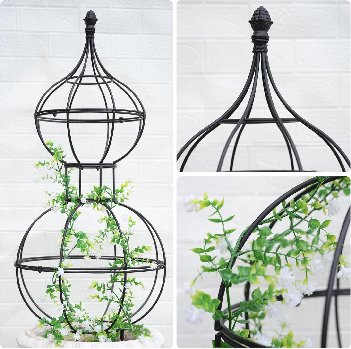 48.8"x17" Metal Obelisk Trellis for Climbing Plants | Unique Outdoor Support for Rose Bushes and Tall Vines | Durable & Weather-Resistant Garden Decor