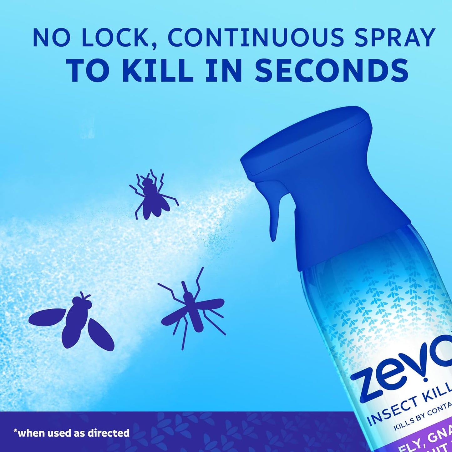 Zevo Flying Insect Killer Spray - Bug Spray for Home Use - Versatile Gnat, Mosquito, Fruit Fly Killer & More - with Rosemary & Cornmint Oil - for Indoor & Outdoor Use (2 Bottles)