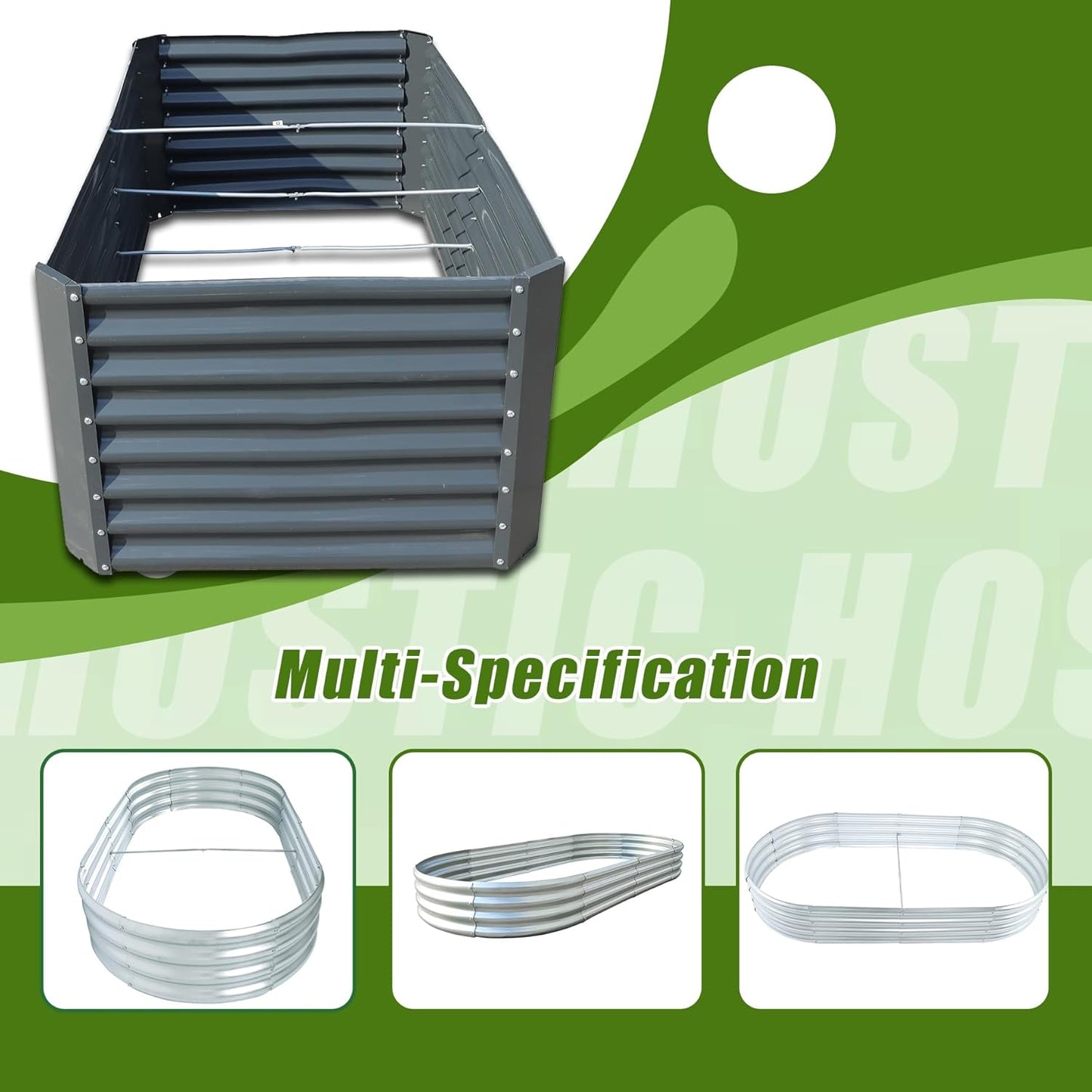 6x3x2FT Galvanized Planter Raised Garden Boxes Outdoor Large Metal Gardens Beds for Vegetables Flowers Herbs Succulents 269 Gallon Capacity