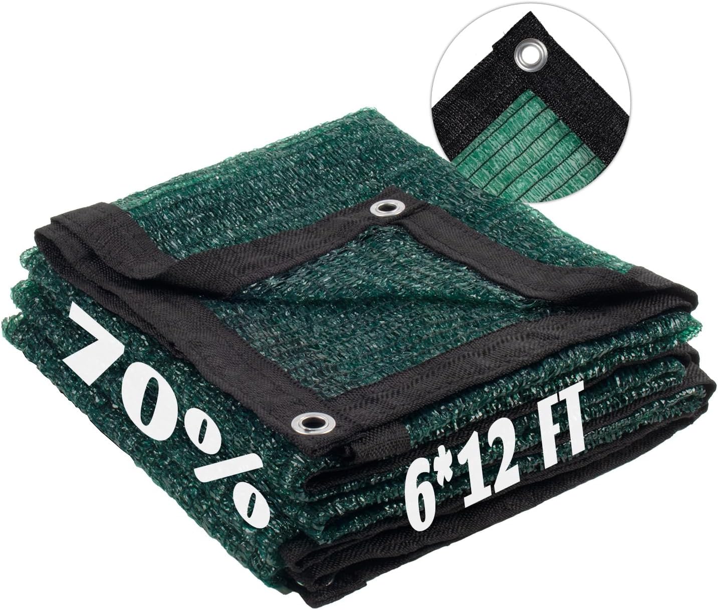 LOVE STORY 6x12FT 70% Green Shade Cloth Sun Shade Net with Grommets Sunblock Net Mesh Tarp for Garden,Plants Cover,Greenhouse and Patio