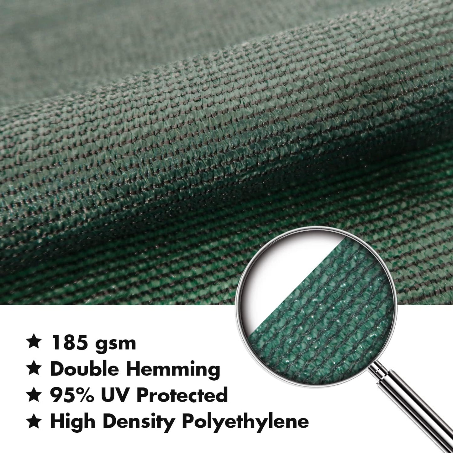 KANAGAWA 18'X22' Dark Green Custom Size Sun Shade Sail Rectangle UV Block Canopy Cover for Patio Backyard Lawn Garden Outdoor (Customized Available)