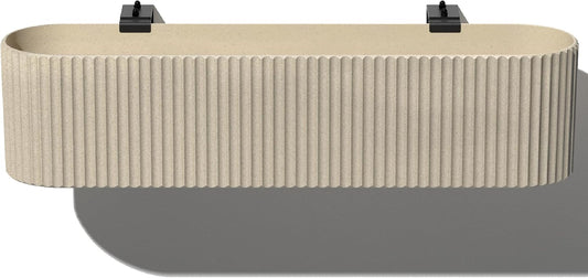 Veradek Demi Series Railing Planter - Hanging Planter Box for Windowsill/Balcony | Plastic-Stone Composite w/Railing Bracket | Modern Décor for Flowers