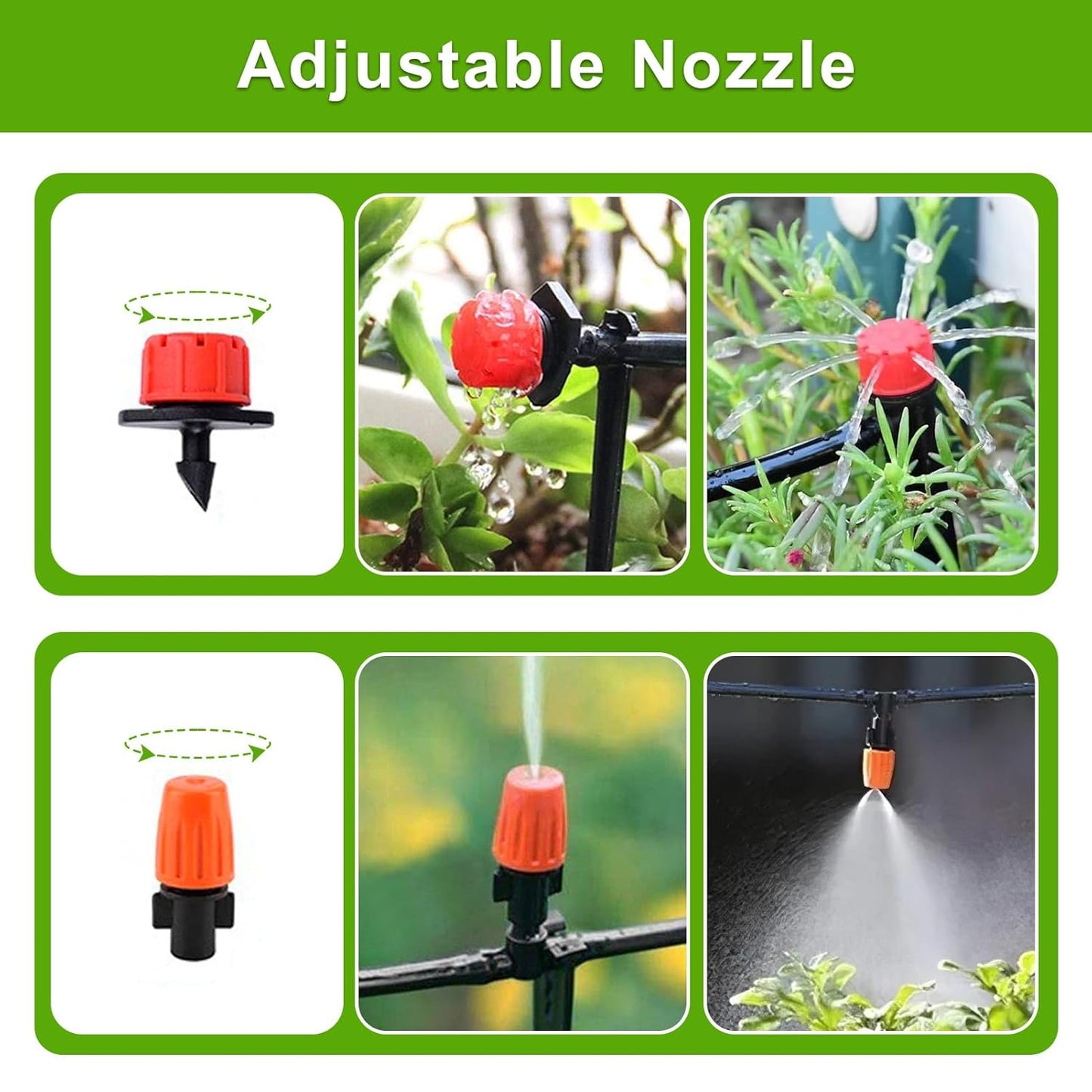 Drip Irrigation Kit 131FT 158PCS with 1/4" Black Distribution Tubing, Automatic Watering System for Garden, Greenhouse, Patio, Flower Bed, Lawn