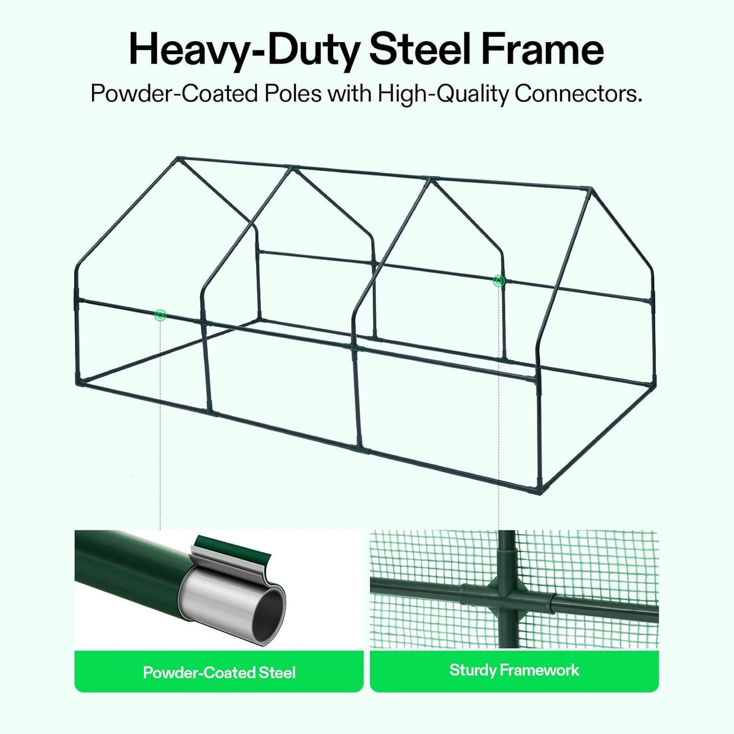 VIVOSUN Portable Mini Greenhouse 94.5x36x36-Inch Tunnels, PE Cover with Roll-up Zipper Door, for Indoor Outdoor or Garden Plant Growing