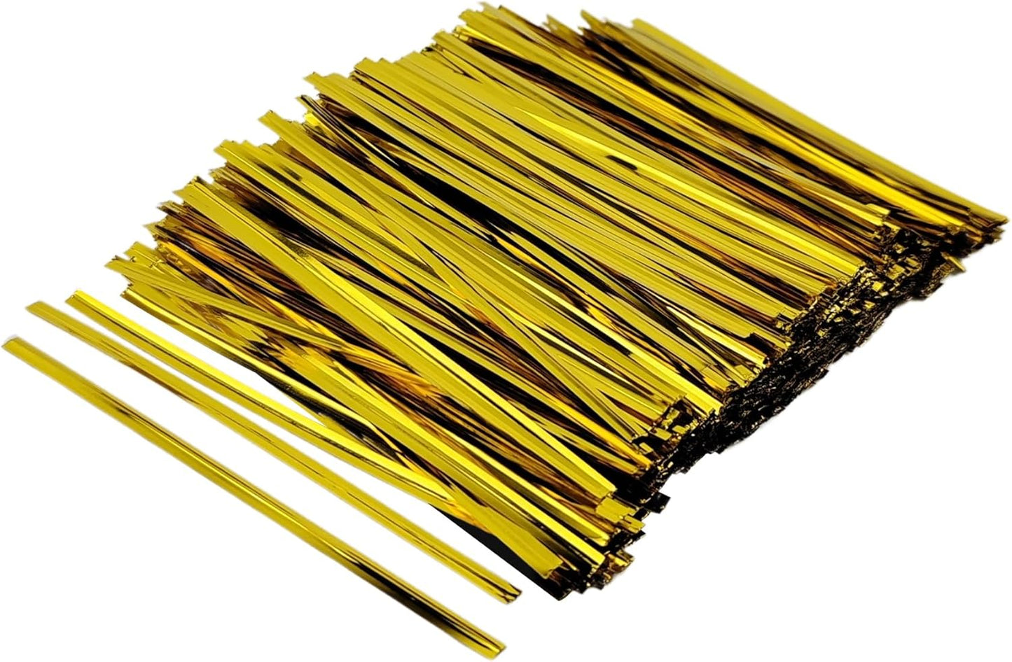 800 Pcs Metal Twist Ties 4 Inches Twist Straps for Bread Bags Candy Bags Snack Bags Halloween Party Cake Favor (Gold)