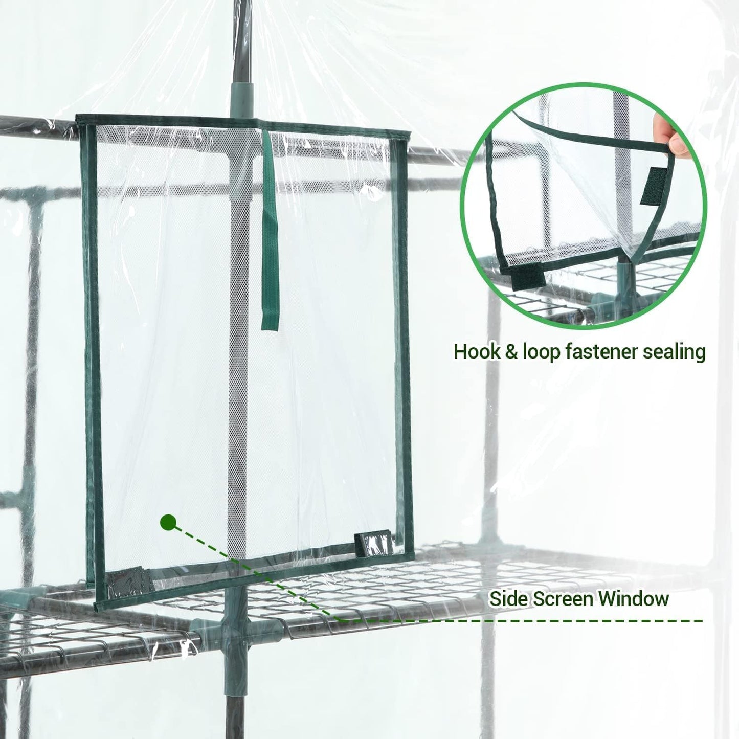 Ohuhu Plastic Greenhouse for Outdoors: Portable Walk in Plant Green House with Improved Transparent PVC Cover, 3 Tiers 12 Shelves Stands Small Greenhouses Backyard Green Houses for Outside Heavy Duty