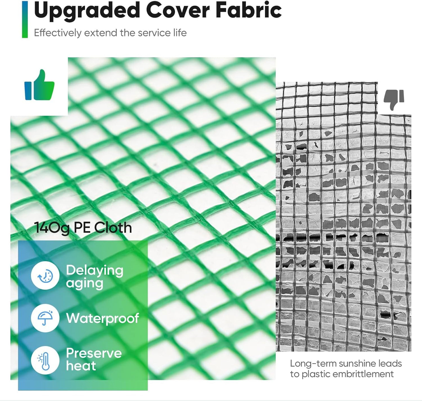 Quictent Premium Greenhouse for Outdoors, 10x6.6x6.6FT Upgraded Portable Walk-in Heavy Duty Frame Large Garden Plant Hot Outside Hoop House, 6 Ventilated Screen Window and Zipper Screen Door, Green