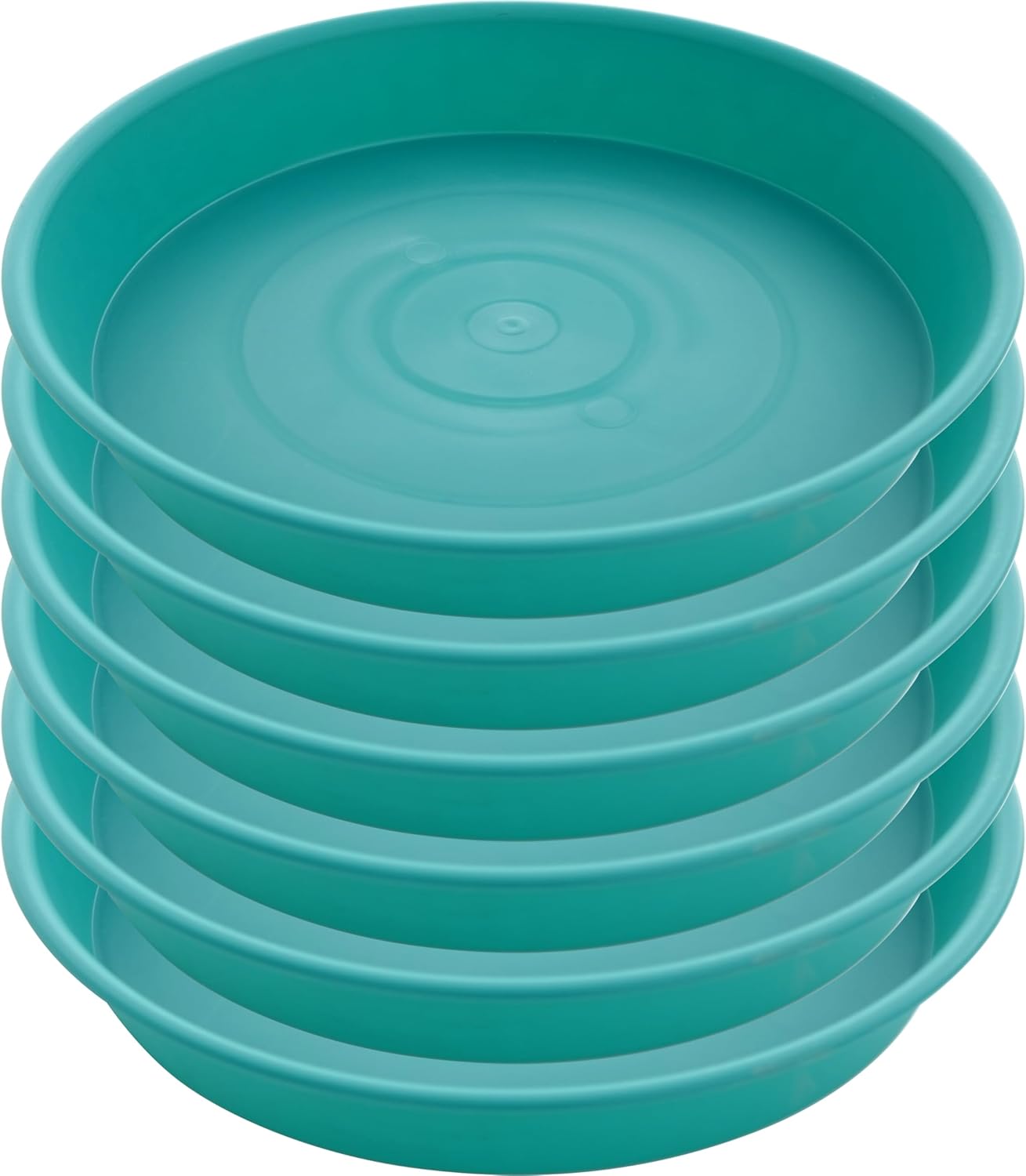 6 Pack of 10 inch Plant Saucer Blue, Heavy Duty Plastic Plant Saucer 10 inch Round, Flower Plant Saucers for Indoors, Plant Trays for Planter 8"/9"/10" (10", Teal)