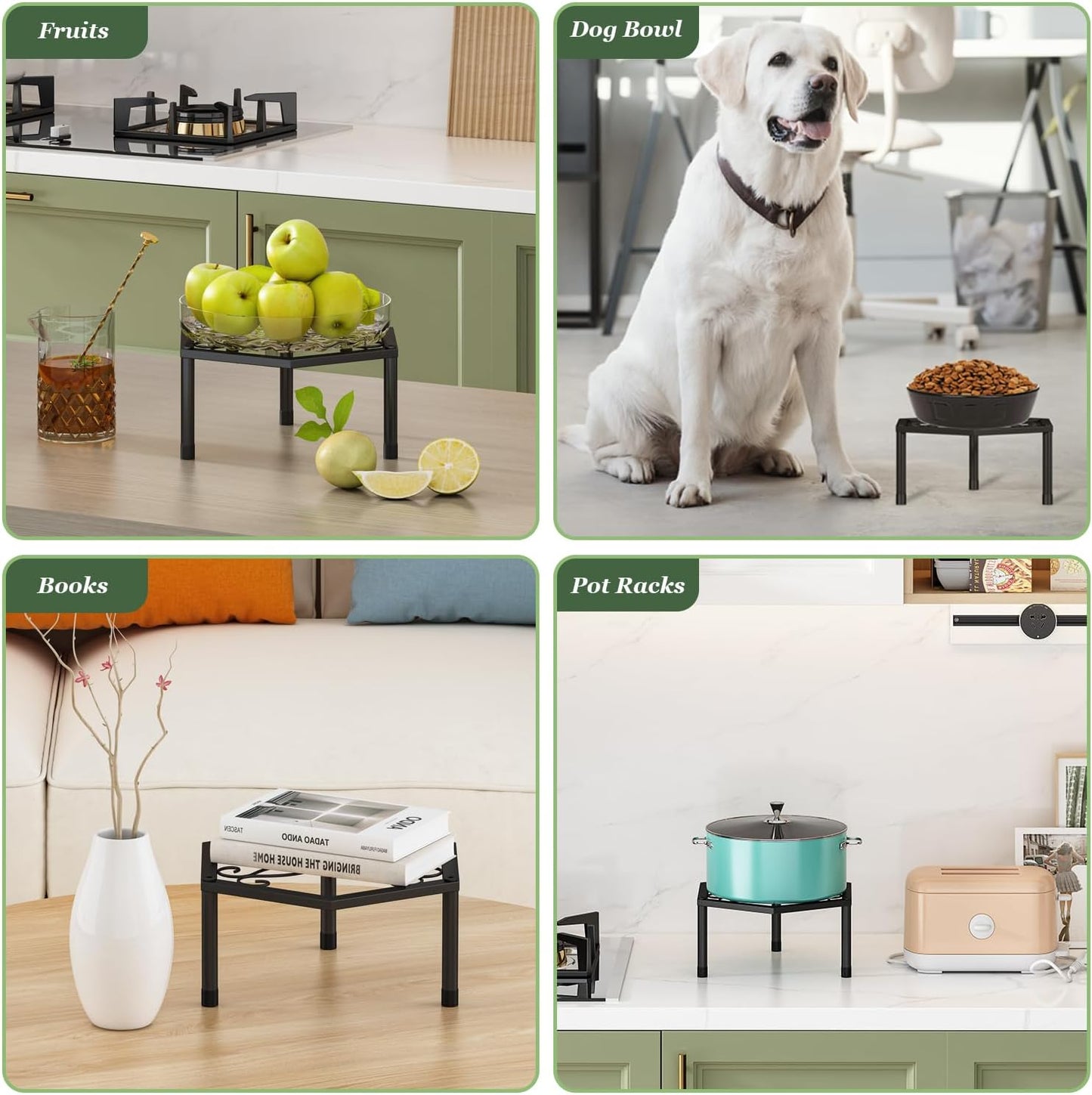 Small Metal Plant Stand indoor - 5 Pack Black Short Flower Pot Stand, Heavy Duty Anti-Rust Iron Shelf for Outdoor Home Patio Garden