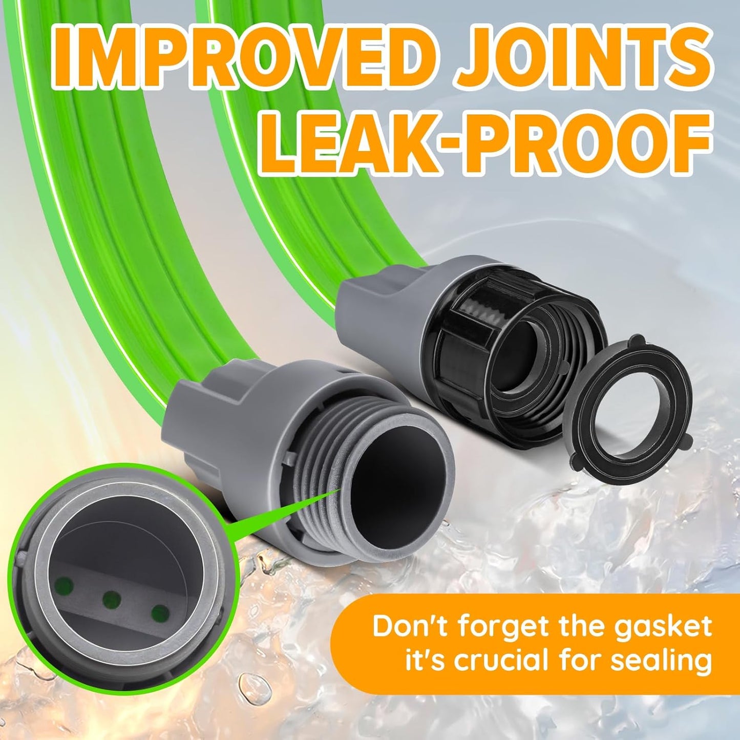 LAVEVE Sprinkler Soaker Hose for Yard 25 FT, Heavy Duty Garden Water Hoses with Stakes, Sprinklers System for Lawn, Flexible Drip Irrigation Tubing