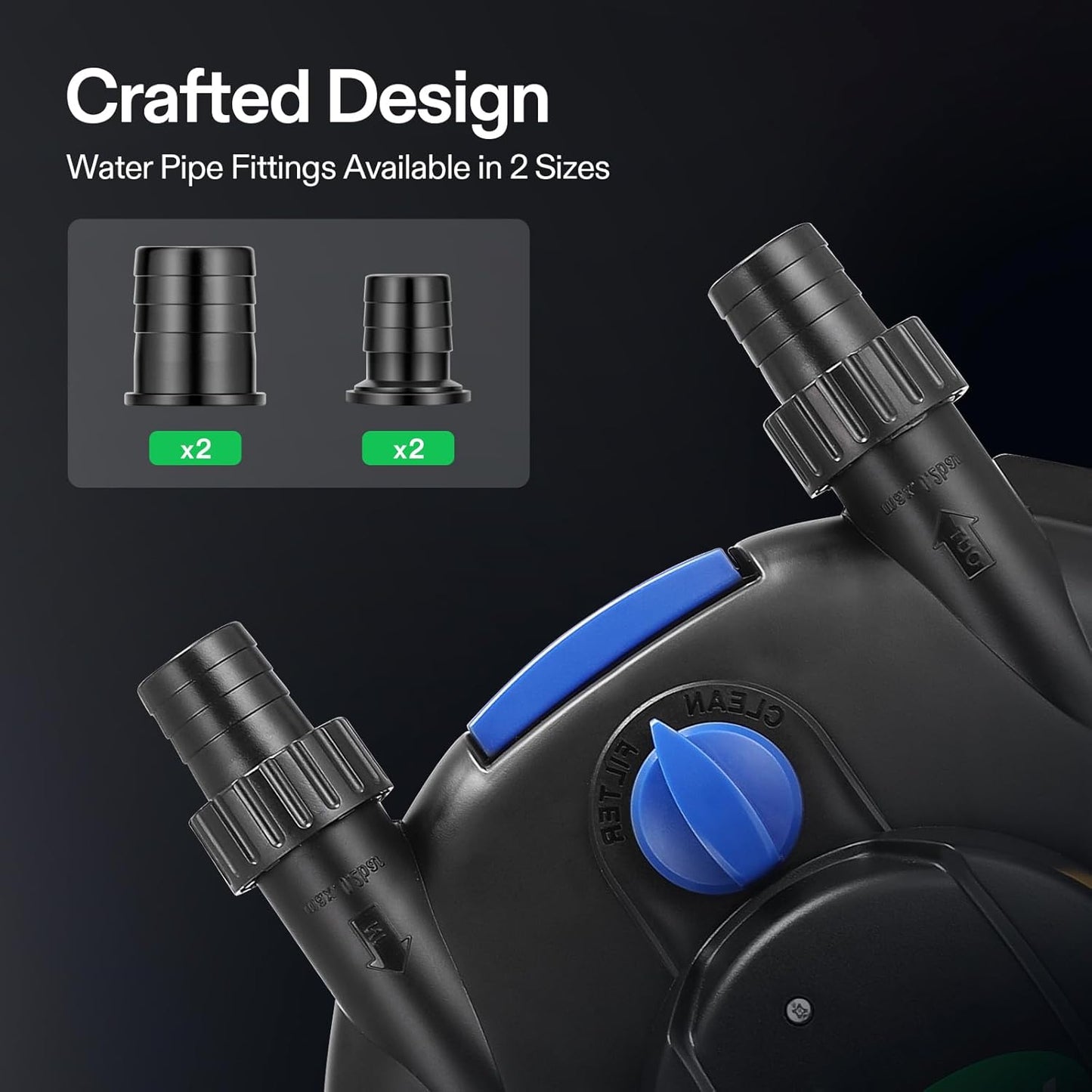 Bio Pressure Pond Filter, with 13W UV-C Light, 1050 GPH Suitable for Koi Ponds up to 500 Gallons or Landscape Pools up to 1050 Gallons