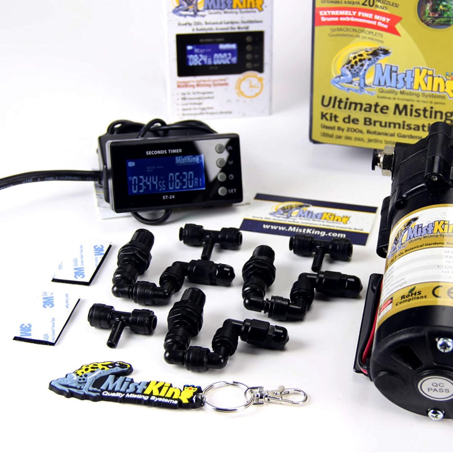 MistKing – Ultimate Misting System, 5th Gen | Used by Zoos, Institutions & Hobbyists | Expandable to 20 Nozzles | Extremely Fine Mist | 50 Micron Droplets | Upgraded Timer & Components |