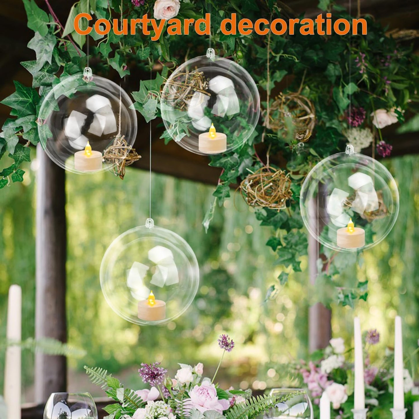 19 Pcs 4.72 Inch Clear Acrylic Fillable Balls, Christmas DIY Fillable Ornaments Balls, Acrylic Ornaments Ball for Christmas, Holidays, Weddings, Parties, and Home Decor