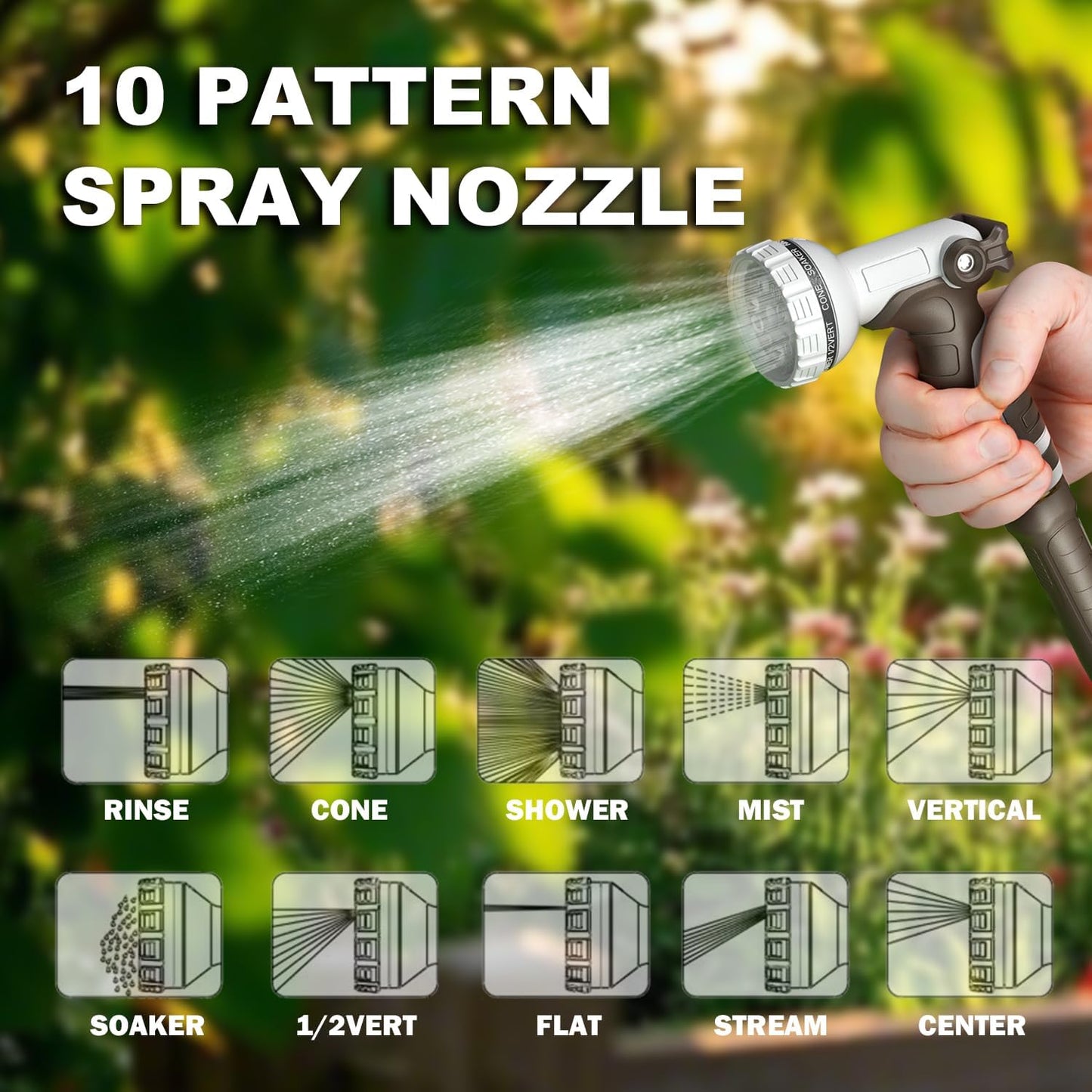 Retractable Garden Hose Reel, 1/2 in 75+6ft, Heavy Duty Wall Mounted Water Hose Reel, Spring power Automatic Rewind, Any Length Lock, 180° Swivel Bracket, 10 Pattern Spray Nozzle