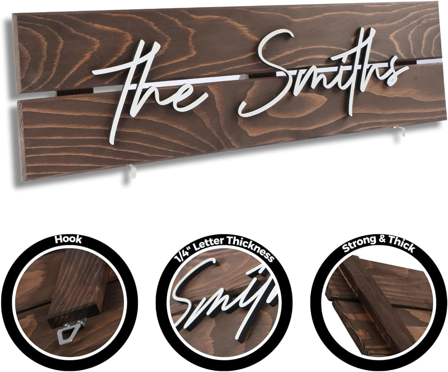 Personalized Custom Solid Wood Name Sign for Home, Office, Nursery, Wedding Gifts, Business Signs