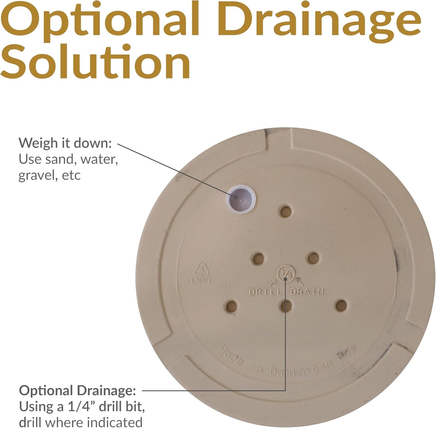 Sunnydaze 19.5-Inch Arabella Large Plant Pot - Polyresin Round Outdoor Planter with Drillable Drainage Holes - 2 Pack - Beige