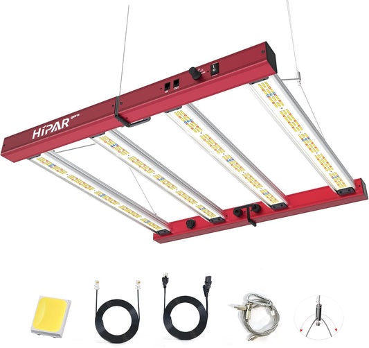 HIPAR HG-2500 LED Grow Light 250 watt Grow Light Foldable 4 Bars More Even PPFD & 0-10V Control & 100 Sets Daisy Chain in2x4 GrowTent
