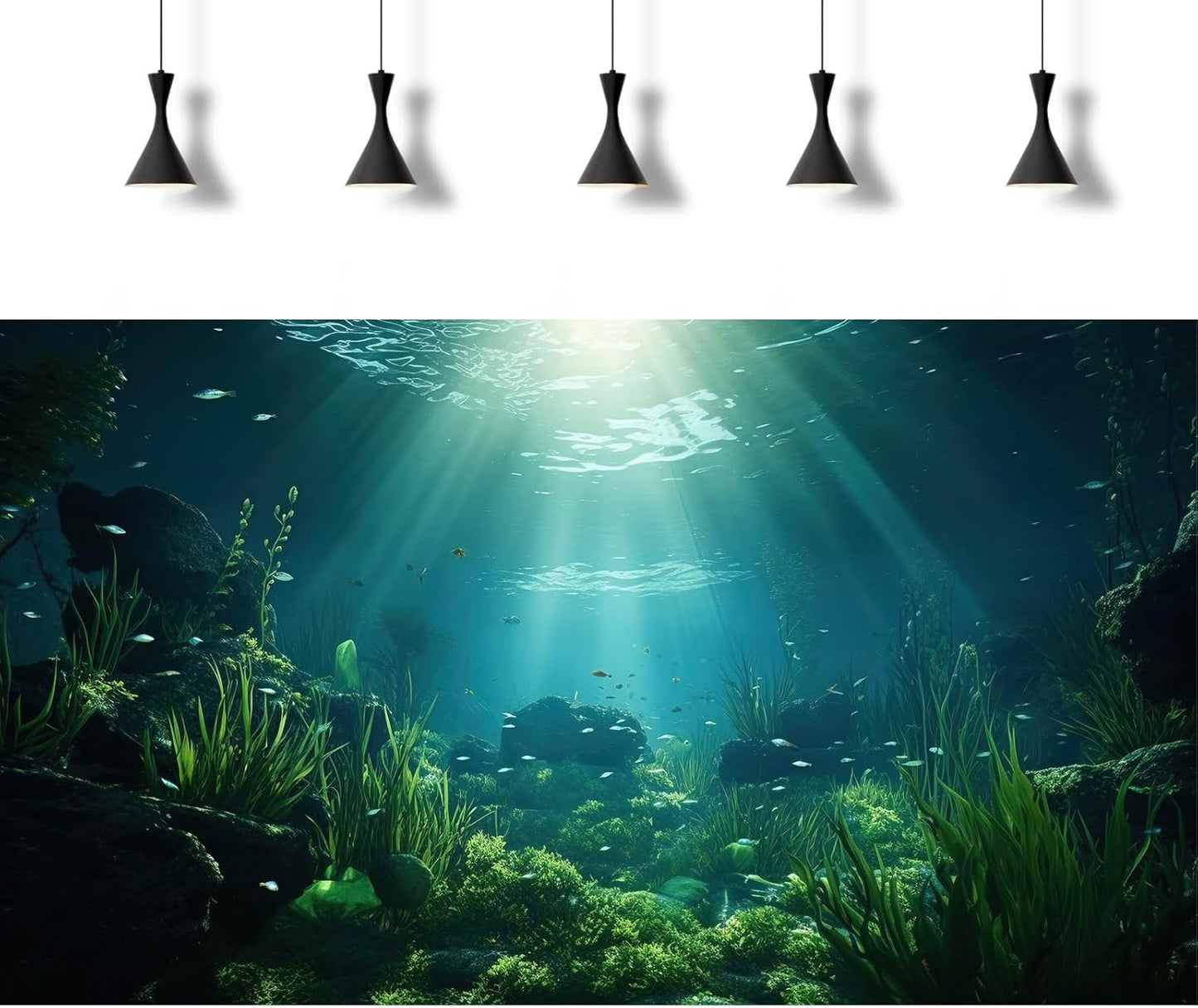 Underwater Fish Tank Background Under The Sea Aquarium Background Ocean Floor Aquatic Plants Fish Tank Backgrounds Deep Sea Sunray Tropical Aquarium Fish Reptile Tank Backgrounds 72x24in