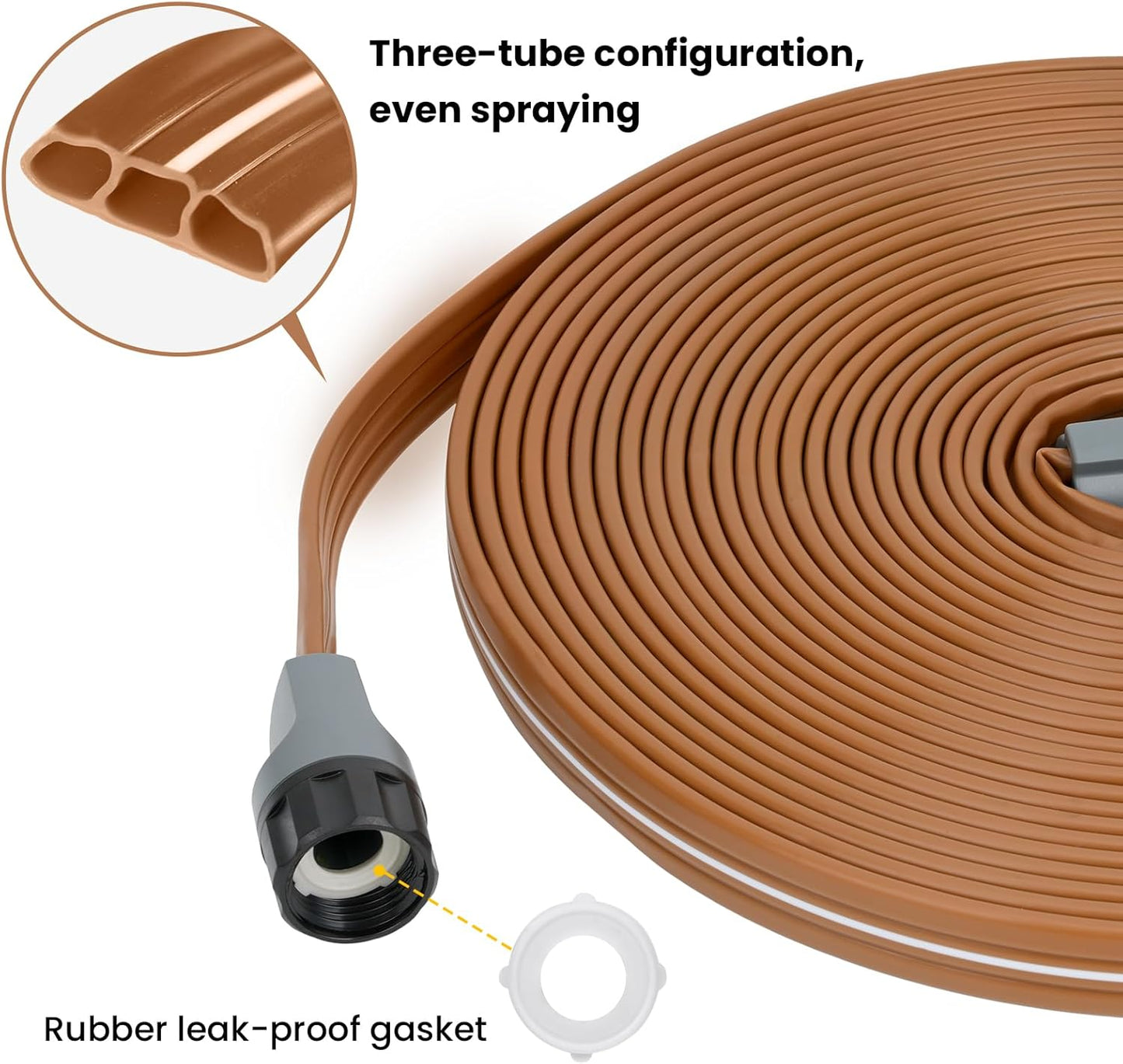 LINEX Sprinkler Soaker Hose 30 ft 2 pack for Garden, Watering Hose with Holes, High-Efficiency Sprinklers System for Lawn and Garden with Staples