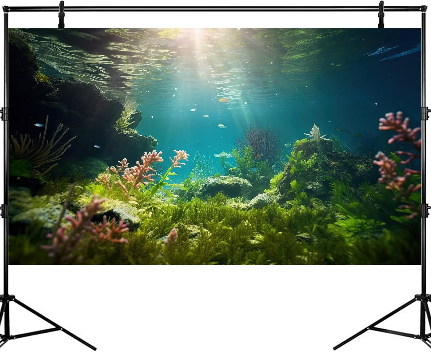 Ocean Floor Fish Tank Background Under The Sea Aquarium Background Underwater Aquatic Plants Sunray Terrarium Backgrounds Deep Sea Rock Tropical Aquarium Fish Tank Backgrounds Decors 48x18in
