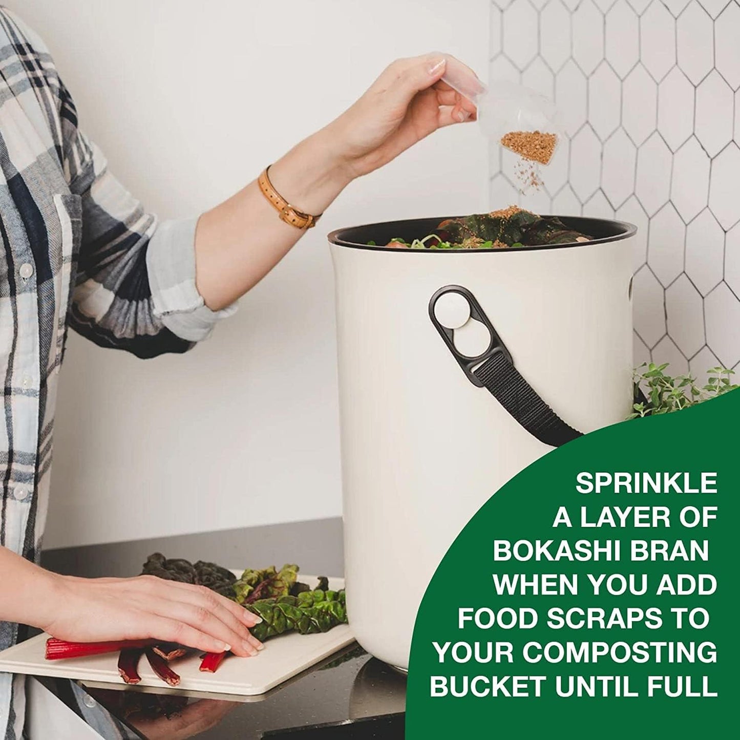 TeraGanix EM Premium Bokashi Bran Bulk, Compost Accelerator, Rice Bran Mix, Odor Eliminator, Formulated by Dr. Higa (Bokashi Inventor), Bokashi Compost Starter for Kitchen Compost Bin & Soil (22 Lb)