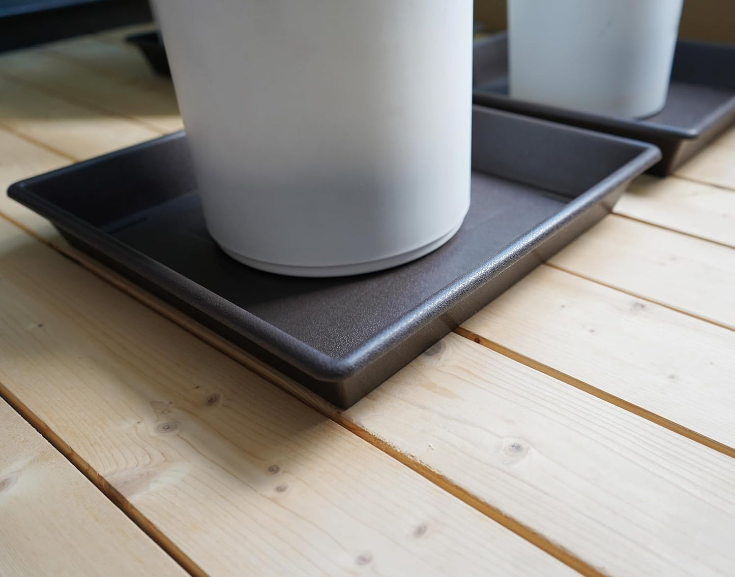 Square Plant Saucer 14 Inch 5 Pack，Plant Stand Plant Trays for Pots Heavy Duty Plastic Plant Saucers for Indoors Outdoors, Flower Pot No Holes Plant Lover Gardening Gifts