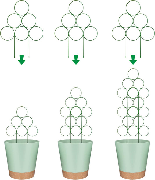 Trellis for Potted Plant Trellis Indoor, Stackable Indoor Trellis for Climbing Plants Support, 3 Pack Small Metal House Plant Trellis for Garden Vines, Flower and Christmas Tree