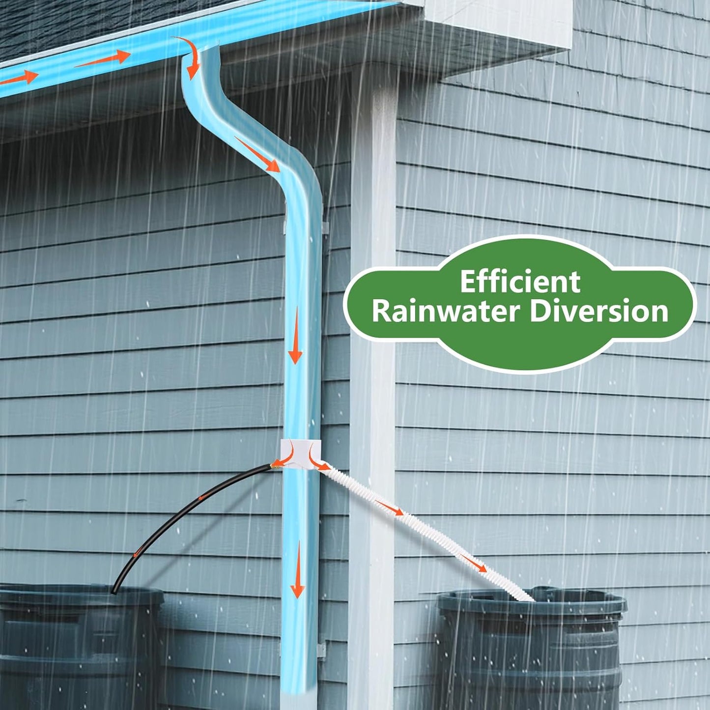 Rain Barrel Diverter Fits for 3"x4" Downspout,Rainwater Collection System,Rain Barrel Diverter Kit to Direct Water into Rain Barrel