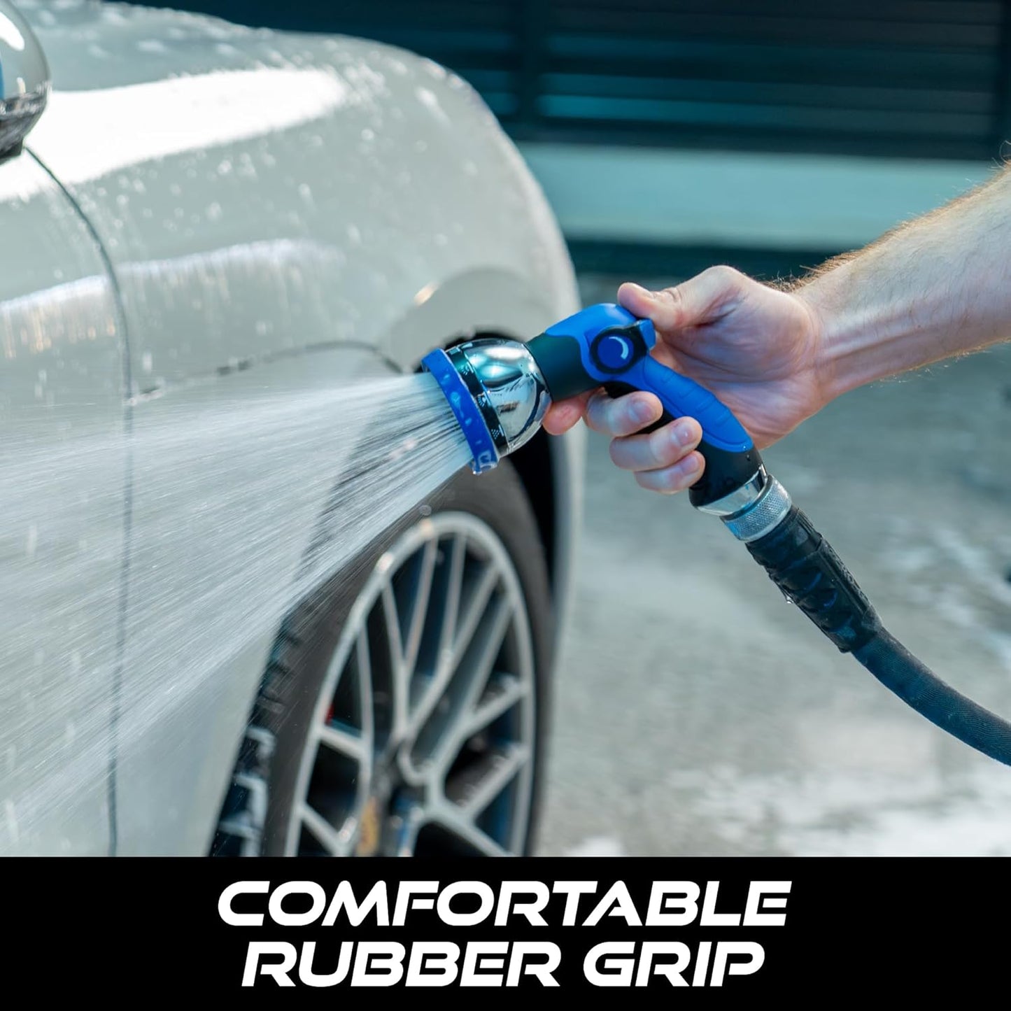 VIKING Hose Nozzle, Garden Hose Nozzle with 10 Spray Patterns, Adjustable Heavy Duty Thumb Control for Washing Car, Watering Plants, Washing Pets, and Home Use