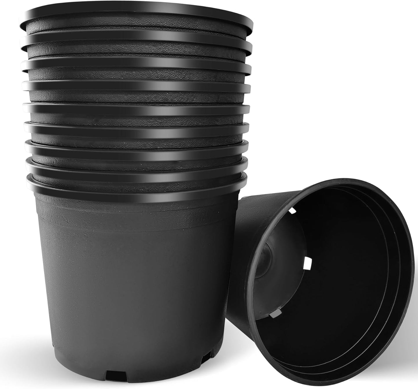 3 Gallon Nursery Pots Plastic Container Injection Molded Pot for Plants Flexible with Drainage Holes Suitable for Plants Soil Growers or Hydroponics Black 10 Pcs