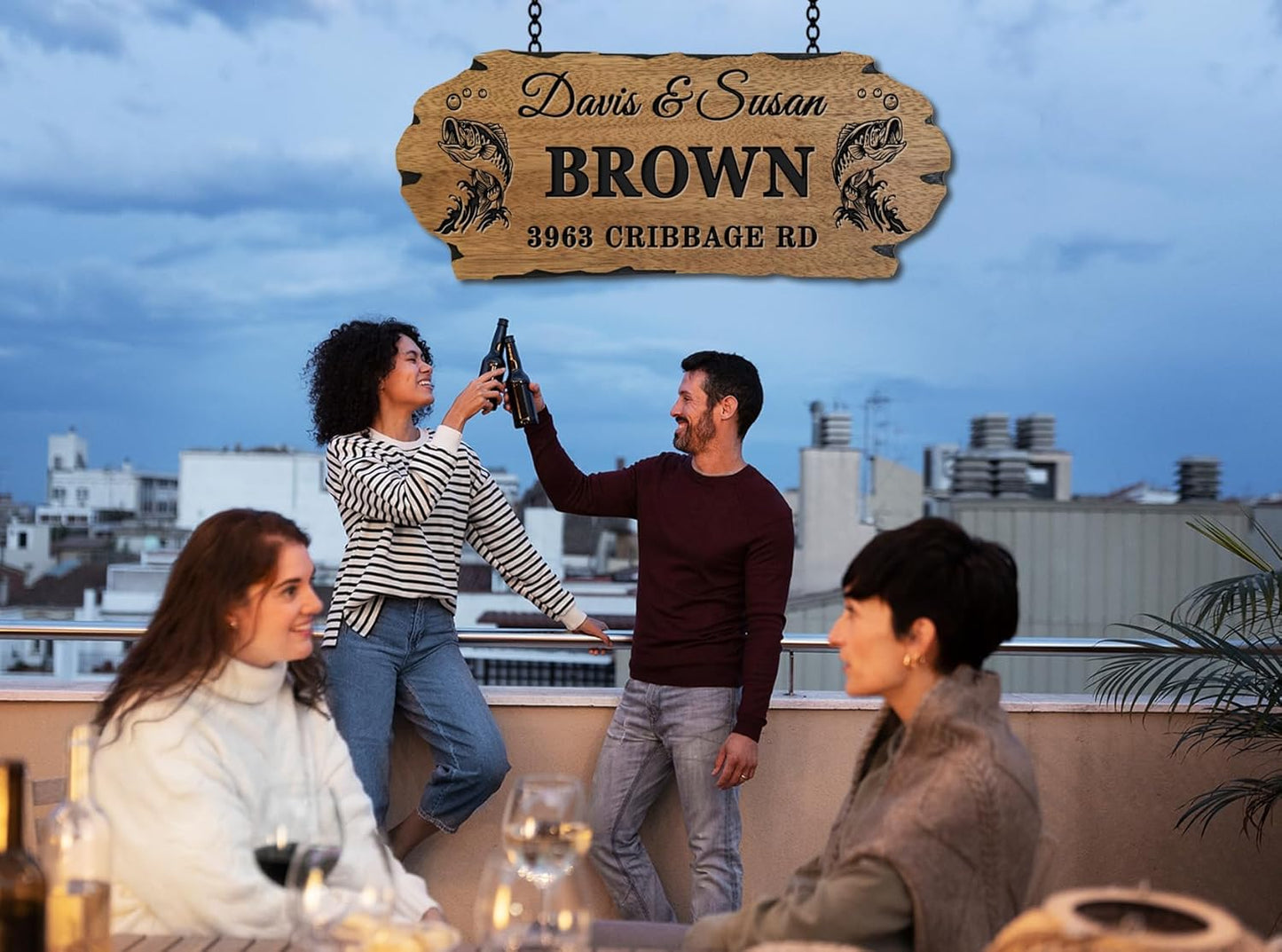 Custom Last Name Wooden Sign, Home Decor Large Wood Wall Art, Personalized Outdoor Cabin Sign, Cabin Monogram,3D carved decorative wooden plaques.