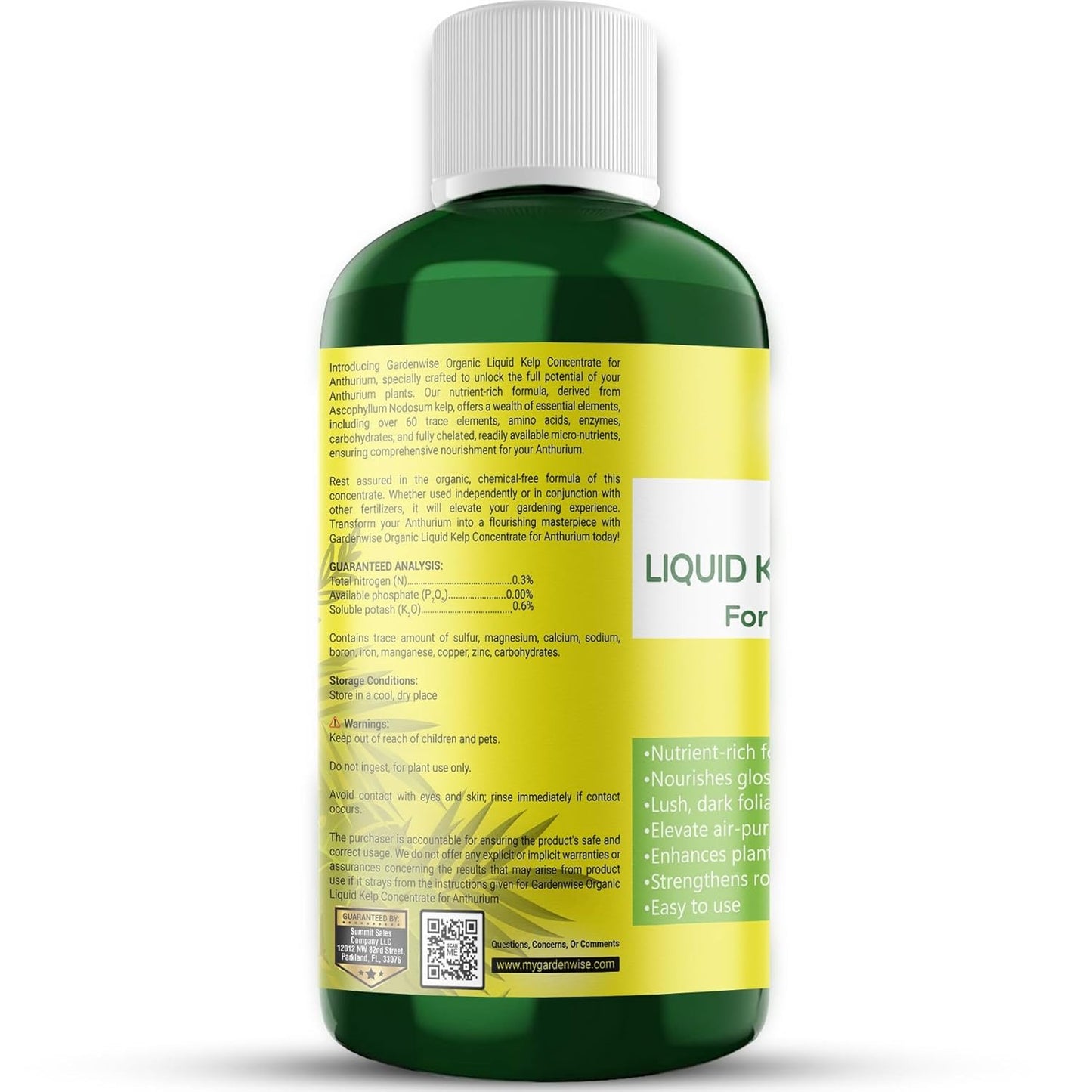 Organic Premium Seaweed Anthurium Fertilizer - Liquid Kelp Plant Food - Nutrient-Rich Soil Enhancer (16 OZ)