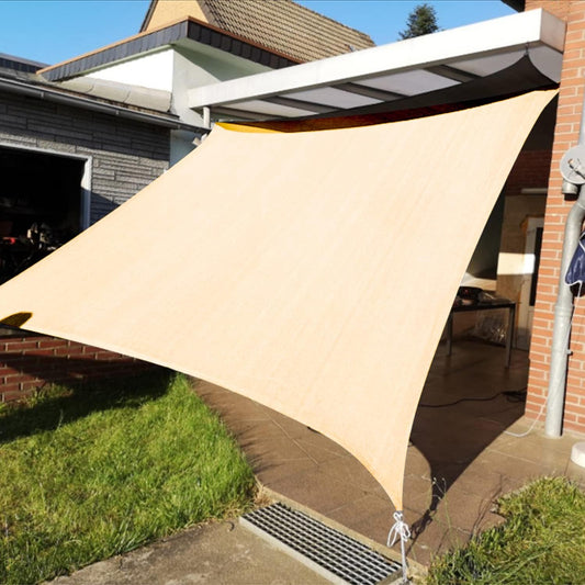 KANAGAWA 12'X22' Cream Custom Size Sun Shade Sail Rectangle UV Block Canopy Cover for Patio Backyard Lawn Garden Outdoor (Customized Available)