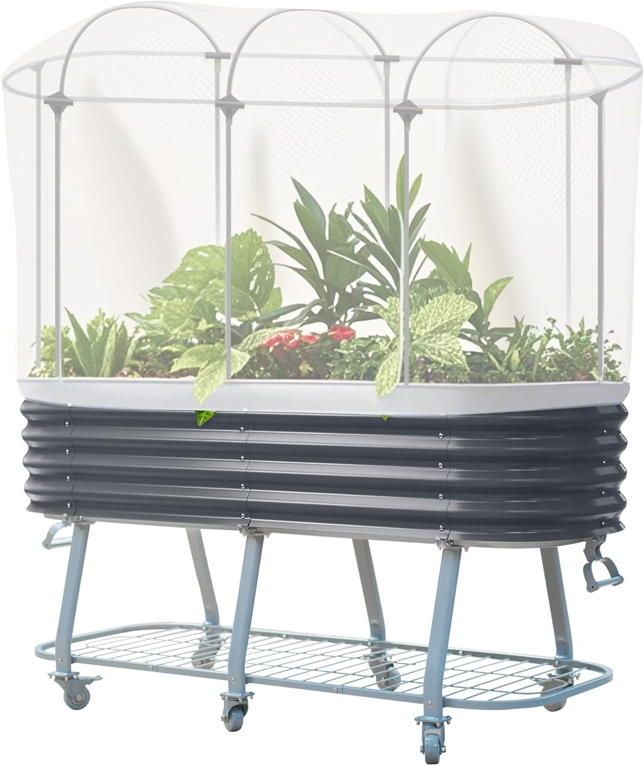 Vego garden Cover System for 2.0' x 6.0' Elevated Rolling Garden Bed-S Series