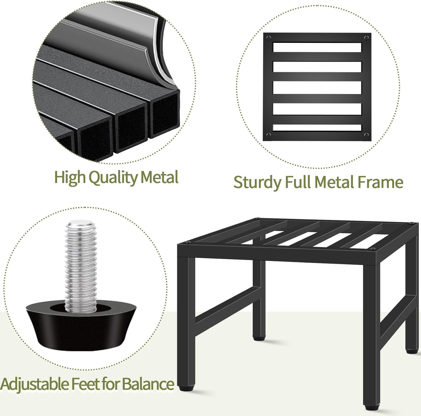 Plant Stand Indoor Outdoor, Heavy Duty Wrought Iron Pedestal Stands Metal Plant Stand for Indoor Outdoor, Sturdy Low Flower Stand Display Planter Shelf, 3pcs, Black