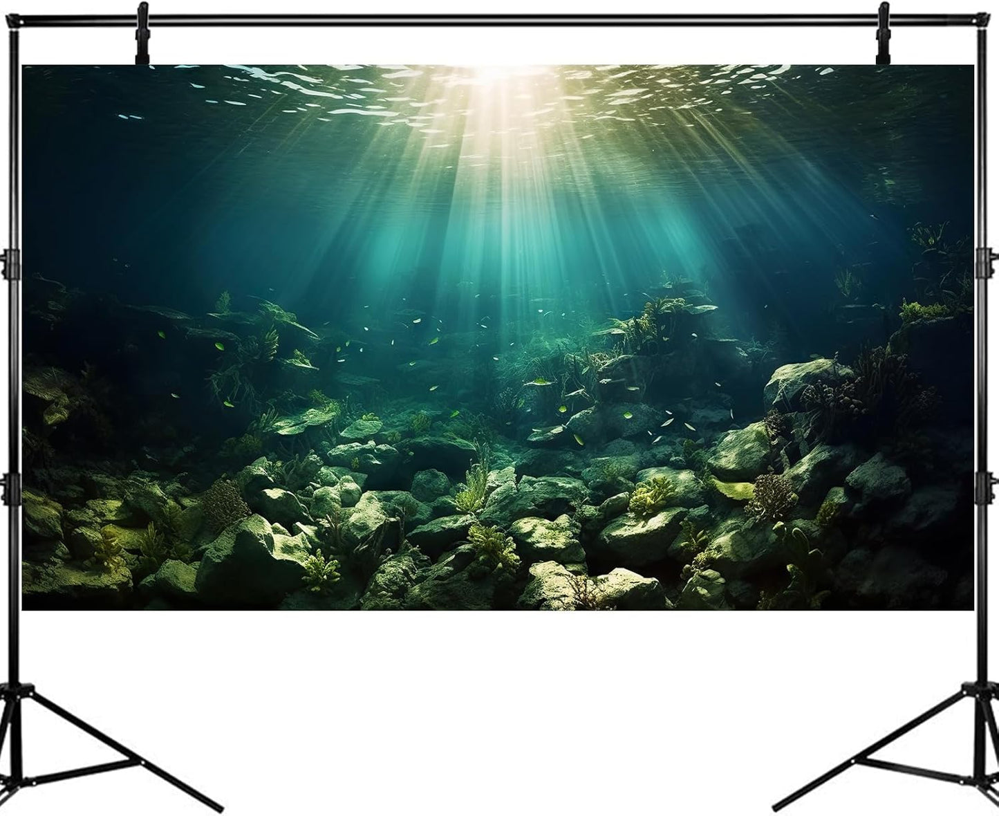 Deep Ocean Aquarium Background Under The Sea Fish Tank Background Underwater World Terrarium Backgrounds Ocean Floor Rock Aquatic Plants Aquarium Backdrop for Fish Tank Backgrounds Decors 72x16in