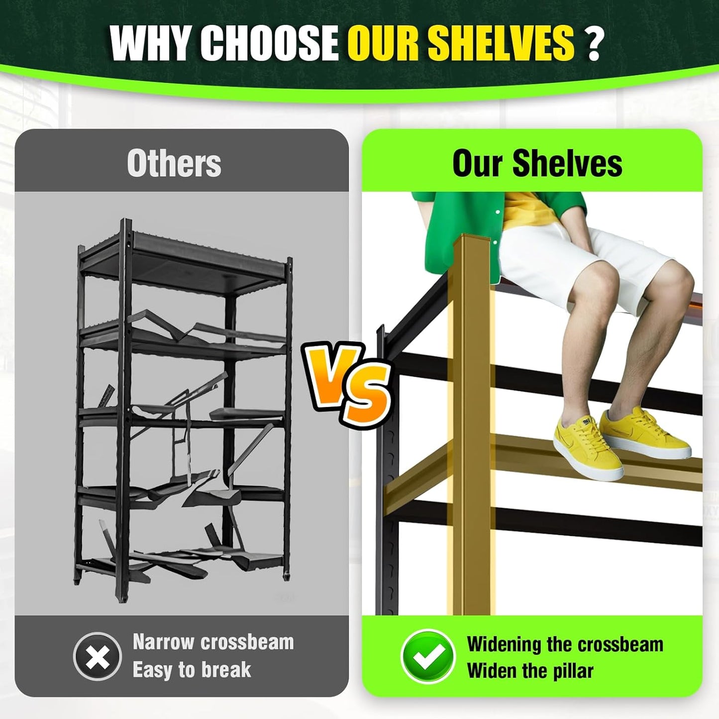 93''HStorage Shelves,5 Tier Garage Shelving 3500LBS Heavy Duty,Metal Shelves, Adjustable Industrial Shelving Units,Rustproof Shelf Rack, 93''H*45.7''W*19.7''D