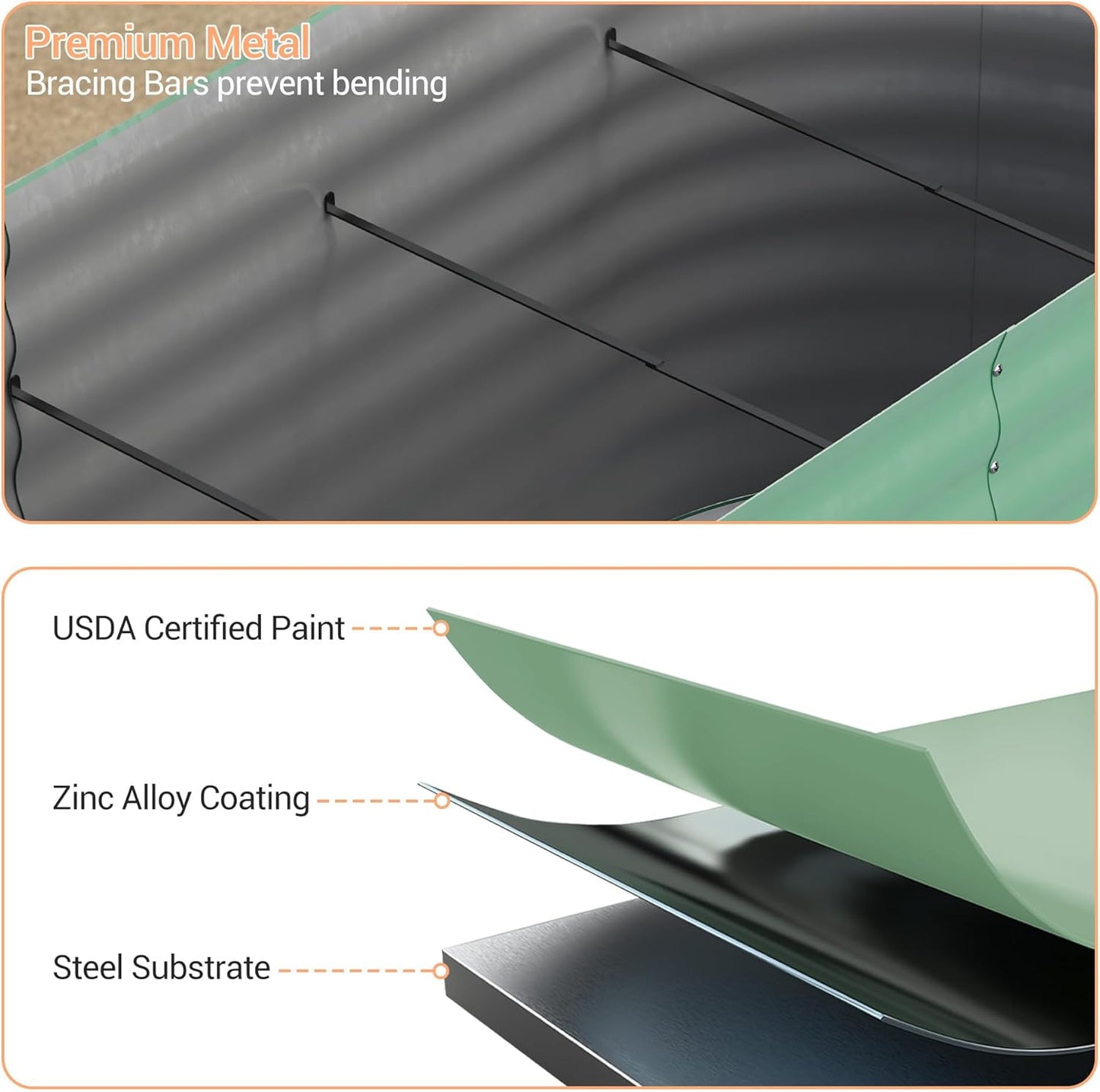 8x4x1.5ft Galvanized Raised Garden Bed Outdoor, 18" Tall Metal Planter Box for Flowers Herbs Vegetables, Rust-Resistant Raised Garden Beds for Gardening, Easy Assembly Outdoor Garden Box & Planters