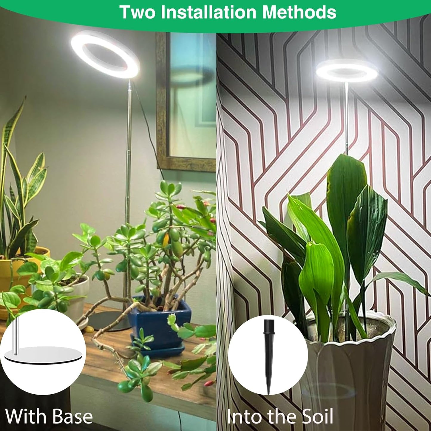 Grow Lights for Indoor Plants, Full Spectrum Plant Lights for Indoor Growing, 9.8"-37.4" Height Adjustable Desk Grow Lamp with Auto Timer 6/12/16Hrs, 3 Optional Spectrums, 5 Brightness,1 Pack