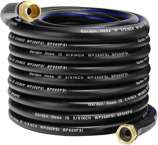 75 FT Garden Hose, Flexible No Kink Heavy Duty Garden Water Hose Flex Copper Bullet Collapsible Washer Rubber Hose 5/8" Soft Lightweight Outdoor Waterhose Manguera Para Jardin