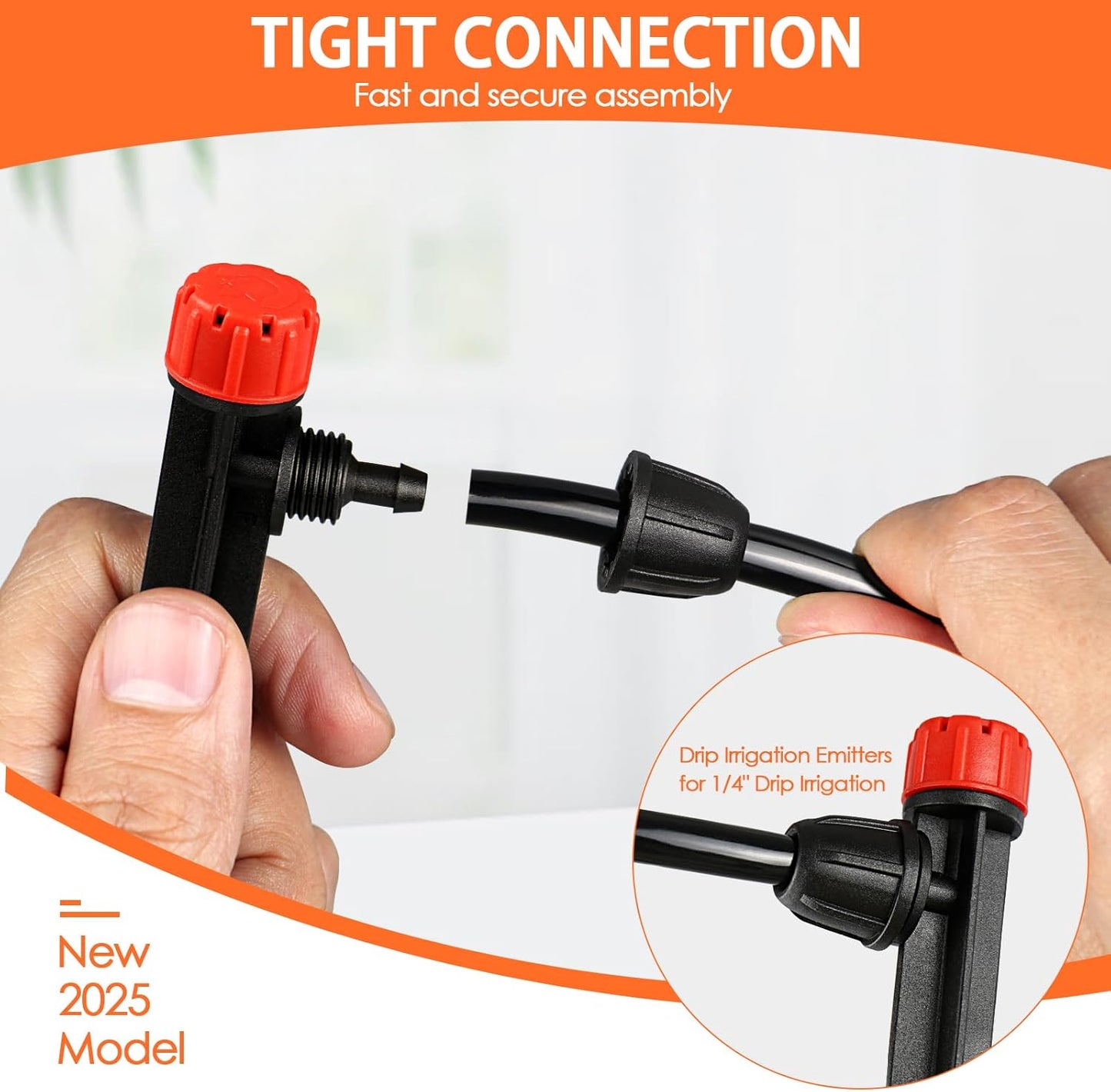 25 Pieces Drip Emitters Stream with Stake for 1/4" Irrigation Tubing: Adjustable 360 Degree Water Flow Irrigation Universal Sprayer Drip Pipe Sprinklers Fittings for Garden Watering System