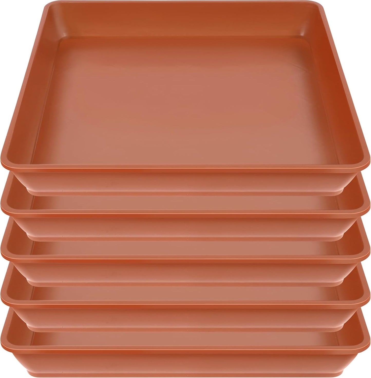 5 Pack Square Plant Saucer 10 Inch, Saucer for Plant Pots, Plastic Plant Water Dray Tray Plants, Pot Saucers for Plants Square Planters for Indoors and Outdoors Plants.