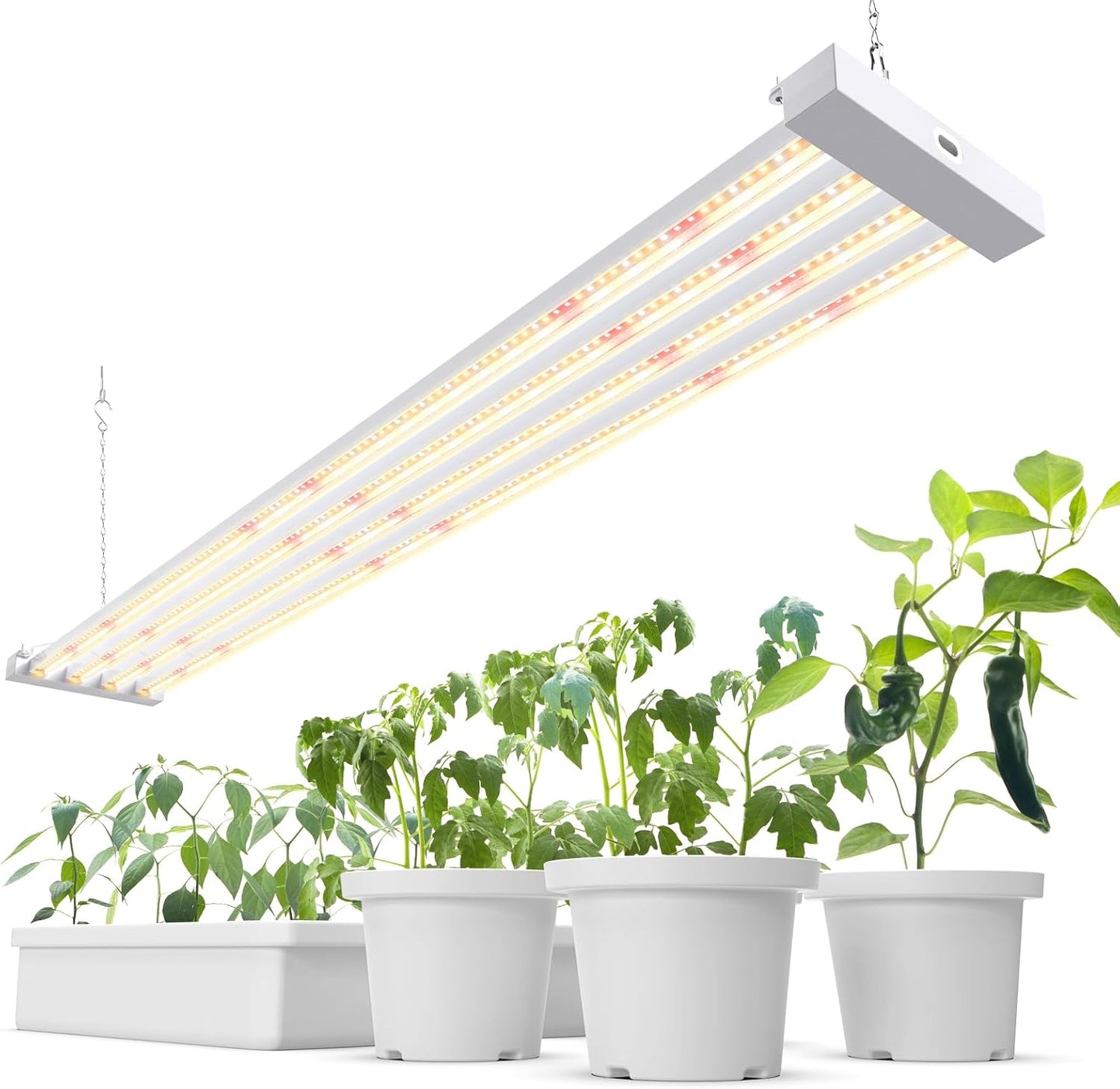 Barrina TX-L84 4FT LED Grow Light, 84W, 4 Panels Wider Coverage, Full Spectrum, High PPFD, Super Bright, Linkable, Hanging Fixture, Plant Stand with Grow Light for Indoor, Seeding, 1 Pack
