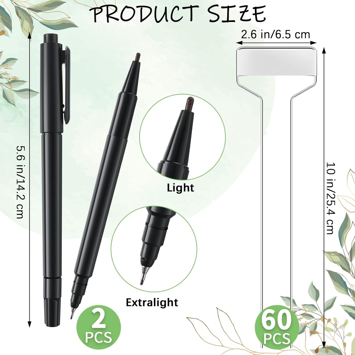 Moxweyeni 60 Pcs Metal Plant Tags - Waterproof, Reusable, Aluminum, 10 Inch with Permanent Pen