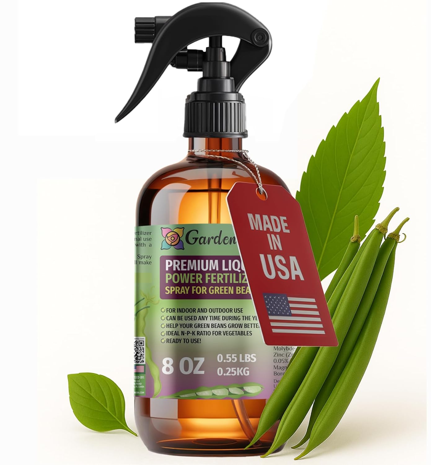 Liquid Power Green Beans Fertilizer Spray – Ready-to-Use Liquid Plant Food for Green Beans – Premixed, Easy Application – Fast-Acting Formula for Growth, Roots & Yield – Indoor & Outdoor Use – 8 oz